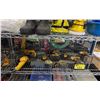 Image 1 : SHELF OF DEWALT HAND TOOLS - IMPACT WRENCHES WITH BATTERIES, DRILL WITH BATTERY, 2 BATTERIES,