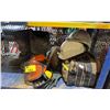 Image 1 : HARD HATS, BAFFIN SIZE 10 BOOTS, KNEE PADS, WORK GLOVES & SOFT TOOL BAG WITH CONTENTS