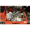 Image 3 : SHELF OF CHERNE TEST BALL PIPE PLUGS, PUMP SWITCHES, ASSORTED TAPES, CASTORS & MORE