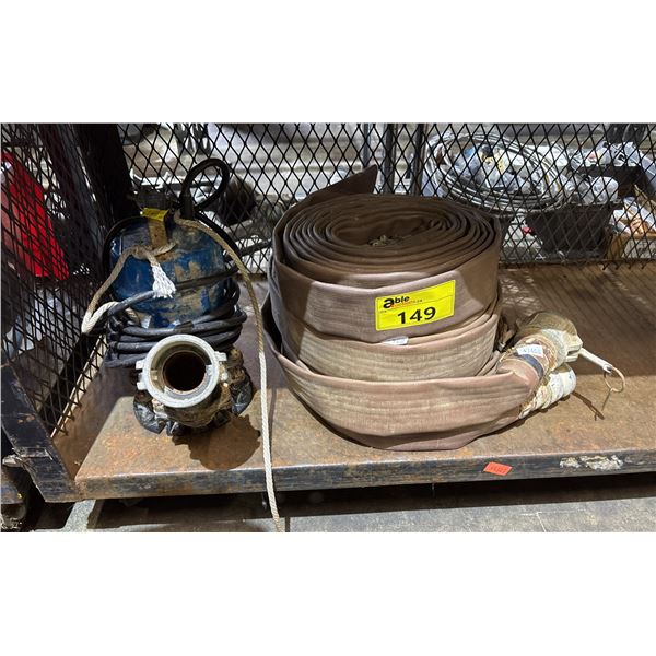 TSURUMI HS2.4S TRASH PUMP & A HEAVY DUTY FIRE HOSE