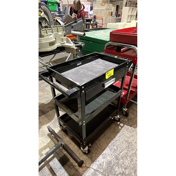 BLACK METAL 3 TIER MOBILE PRODUCT CART