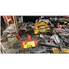 Image 2 : SHELF OF SMALL HAND TOOLS - DEWALT D2276 ELECTRIC PLANER, PNEUMATIC NAILERS, HEAT GUN, DEWALT DW670