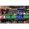 Image 1 : SHEL OF DRYWALL SCREWS, ASSORTED TROWELS, HARDWARE & MORE