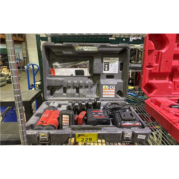 RIDGID RP 340 BATTERY POWERED PRESS TOOL KIT IN A HARD TRANSPORT CASE