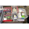 Image 1 : PALLET OF ASSORTED HARDWARE, LED PUCK LIGHTS, SATCO MEDIUM BASE LIGHT BULBS, ELECTRICAL & MORE