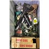 Image 2 : PALLET OF EXTENSION CORDS, ELECTRICAL COVERS, ASSORTED FUNNELS, LIGHT BULBS, HARDWARE & MORE *MUST