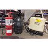 Image 1 : FIELD KING BACKPACK SPRAYER, FLO MASTER HAND PUMP SPRAYER & A FIRE EXTINGUISHER