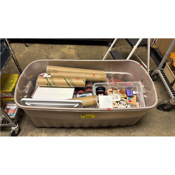 LARGE BIN OF CRAFT SUPPLIES *BIN INCLUDED*