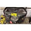 Image 2 : HUSKY TOOL BAG WITH CONTENTS, CLAMPS, SAW, MEASURING TAPE & BUNGEE CORDS