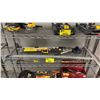 Image 1 : SHELF OF SMALL HAND TOOLS - LEVELS, PRY BARS, QUICK SUPPORT RODS & MORE