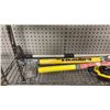 Image 3 : SHELF OF SMALL HAND TOOLS - LEVELS, PRY BARS, QUICK SUPPORT RODS & MORE