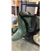 Image 3 : PAIR OF SIZE 8 WADERS, RAIN PANTS, HARD HAT & AIR MATTRESS