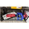 Image 1 : HARD TOP COOLER, CAREX TUB BENCH, MAGNUM TOOL BOX (EMPTY) & SMALL TOTE OF SANDALS & TENNIS BALLS
