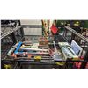 Image 1 : CROW BARS, TROWELS, DRYWALL SQUARE, RIGHT ANGLE CLAMPS, IDEAL LADDER-AIDE PRO & MORE