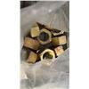 Image 2 : BAG OF 1.25" HEX NUTS, 20" WIDE PLASTIC WALL SHELF AND 3 METAL SUPPORT BRACKETS
