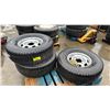 Image 1 : 3 - FIRESTONE WINTER FORCE  P265/75 R15 M+S VEHICLE PERFORMANCE TIRES WITH RIMS