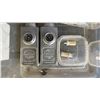 Image 1 : PAIR OF WELLS CARGO TRAILER DOOR SHACKLE LOCKS WITH KEYS & PAIR OF G4 LED LIGHT BULBS