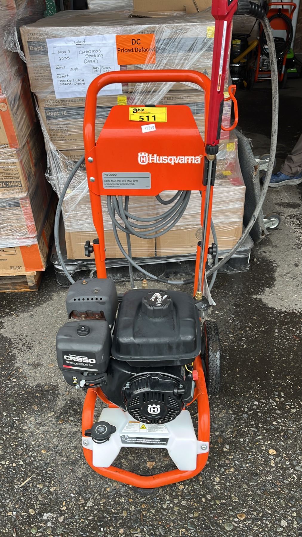 HUSQVARNA 3200 PSI PRESSURE WASHER WITH A BRIGGS & STRATTON CR950 GAS ...