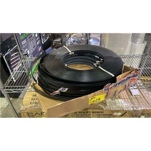 5 ROLLS OF BLACK POLYPROPYLENE STRAPPING (EACH ROLL IS 15/16" X 200')