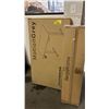 Image 1 : MOTION GREY WHITE/LIGHT BROWN STANDING DESK WITH BLACK LEGS (2 BOXES)