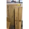 Image 1 : MOTION GREY WHITE/LIGHT BROWN STANDING DESK WITH BLACK LEGS (2 BOXES)