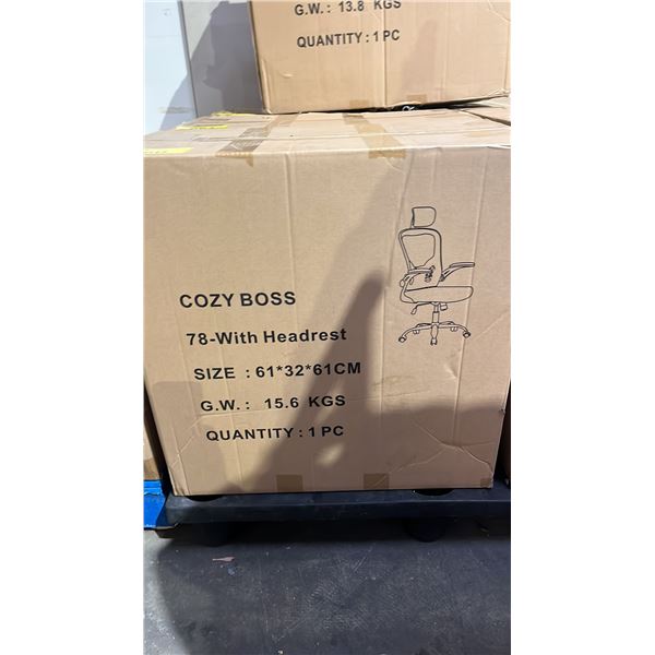 COZY BOSS OFFICE CHAIR WITH HEADREST *IN BOX*