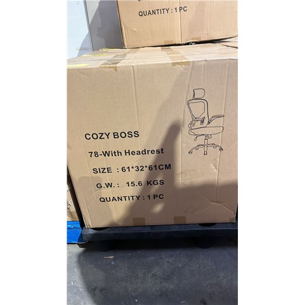 COZY BOSS OFFICE CHAIR WITH HEADREST *IN BOX*
