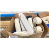 Image 2 : WHITE COMMERCIAL 47"W X 24"D X 35"H WORK SURFACE & 2 BOXES OF ASSORTED AESTHETICIAN / MASSAGE /