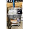 Image 1 : STAINLESS STEEL MOBILE 3 TIER ESTHETICIANS CART WITH ASSORTED COMMERCIAL SPA ITEMS / COOLSCULPTING