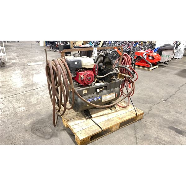 POWERFIST 11 HP TRUCK MOUNTED HORIZONTAL AIR COMPRESSOR WITH HONDA GX340 GAS MOTOR & ASSORTED AIR