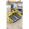 Image 1 : VESTIL GLOBAL 241674 YELLOW 2000 LBS INDUSTRIAL WIDE STABILIZING PALLET JACK *MISSING WHEELS*