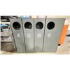 Image 1 : GREY METAL 4 BAY LOCKING COMMERCIAL WEIGHTED WASTE RECEPTACLE WITH KEY