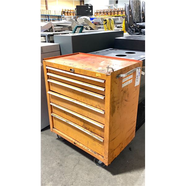 ORANGE 6 DRAWER MOBILE TOOL BOX