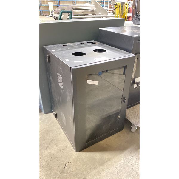 BLACK SINGLE DOOR VIEW FRONT RACK MOUNT SERVER CABINET