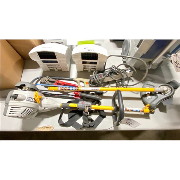 RYOBI EXPAND-IT GAS POWERED TRIMMER WITH BRUSH CUTTER ATTACHMENT