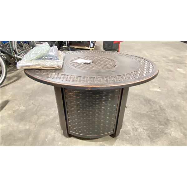 PARAMOUNT FP-399 BRONZE CAST ALUMINUM RECTANGULAR PROPANE OUTDOOR FIRE TABLE WITH CONVERTIBLE BURNER