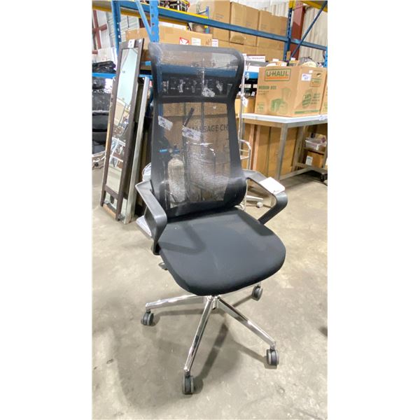 FAST TRACK IMPEX ME2001 BLACK MESH HIGH BACK ADJUSTABLE TASK CHAIR *IN BOX*