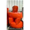 Image 1 : PALLET OF 7 RED MODERN PLASTIC 48"W X 19"D X 16"H RECEPTION / AREA SEATING