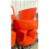 Image 2 : PALLET OF 7 RED MODERN PLASTIC 48"W X 19"D X 16"H RECEPTION / AREA SEATING