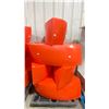 Image 1 : PALLET OF 7 RED MODERN PLASTIC 48"W X 19"D X 16"H RECEPTION / AREA SEATING