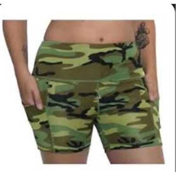 Rothco Womens Camo Workout Performance Legging Shorts Size M