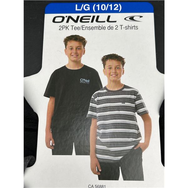 O’Neill 2-Pack Youth T-Shirts (L/G 10/12), Striped and Solid