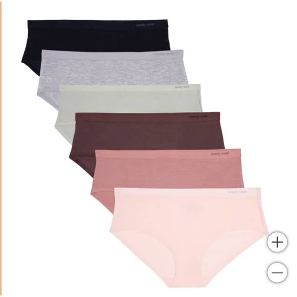 Nearly Nude Modal Hipster 6-Pack Underwear, XL, Multi-Color