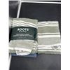 Image 2 : Roots Home 5 Pack Hand Towels in Green and Blue Stripe Design