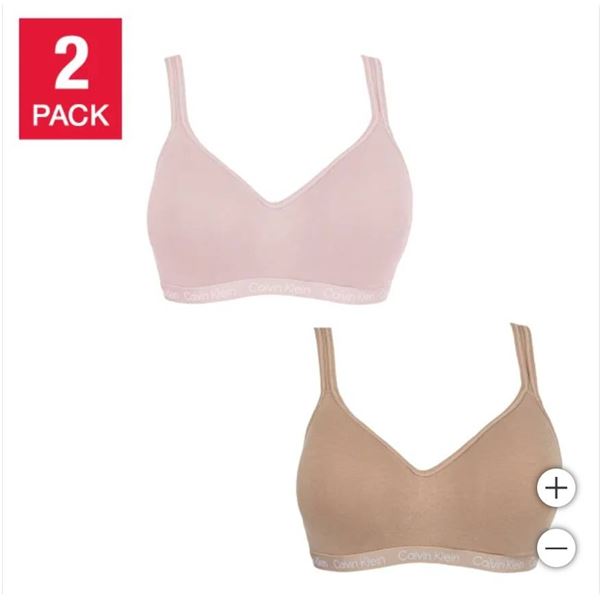 Calvin Klein 2 Pack Bralette Cotton Modal Blend XL