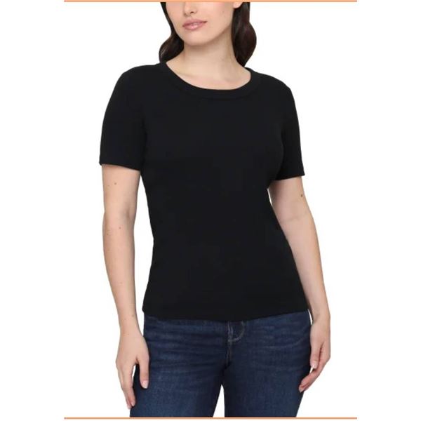 Tahari XXL Ribbed Cotton Short Sleeve T-Shirt 2-Pack