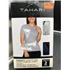 Image 2 : Tahari XXL Ribbed Cotton Short Sleeve T-Shirt 2-Pack
