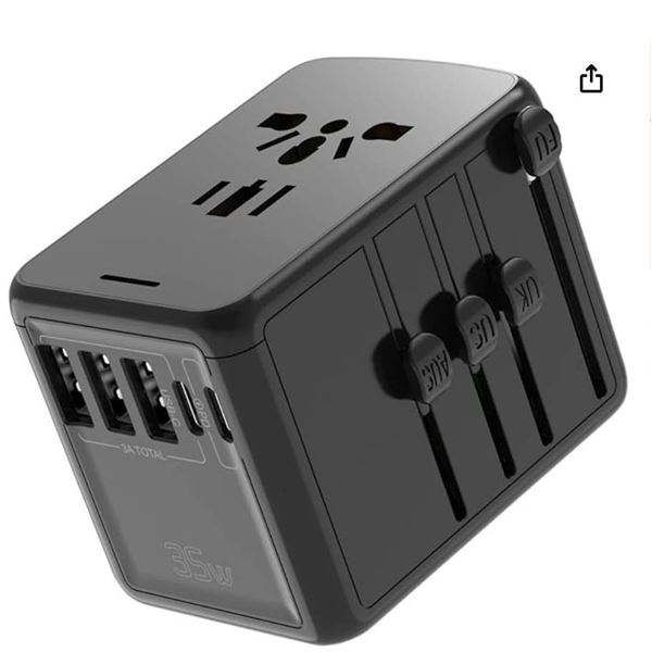 Universal Travel Adapter, USB C Charger 35W, USB C PD Power Charger (1)