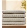 Image 1 : Lot of 4 Pack Beige Hand Towels with Woven Texture Design