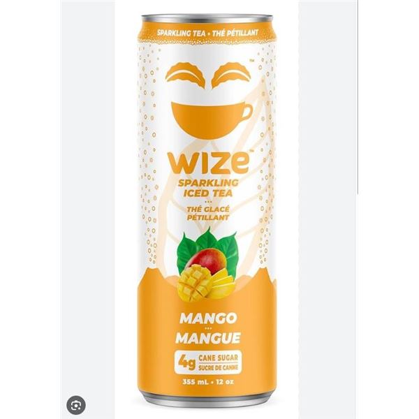 Wize Sparkling Iced Tea Mango 12-Pack, 355ml Each
